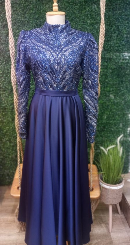 فستان ستان صدر لميع